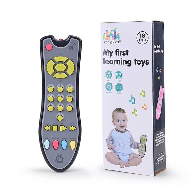 Simulación de TV para bebés, control remoto para niños con música, aprendizaje de inglés, control remoto, educación temprana, juguetes cognitivos educativos