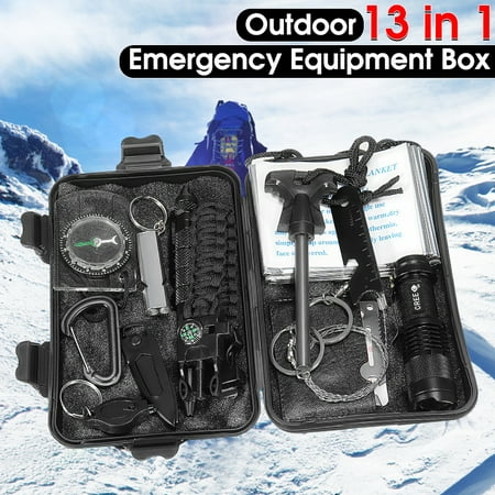 13 in1 Emergency Camping SOS Survival Equipment Kit Outdoor Tactical Hiking
