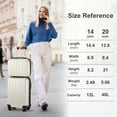 thumbnail image 2 of Zimtown 2 Piece Luggage Set, 20" Carry-On Expandble ABS+PC Luggage Hardside Lightweight Suitcase, 14" Mini Cosmetic Cases, Beige, 2 of 10
