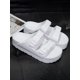 thumbnail image 2 of Women Buckle Decor Double Band Flatform Footbed&nbsp;Sandals, Punk Summer White Sport Sandals, 2 of 3