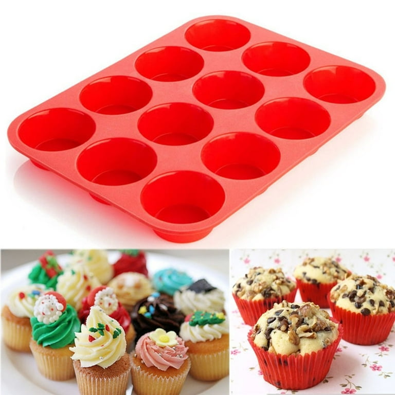 2 Mini Muffin Silicone 12 Cup Cavity Cookie Cupcake Bakeware Pan Soap Tray Mold
