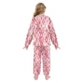 thumbnail image 3 of Fluffy Pajamas Set Fuzzy Winter Warm Pj Sets Pullover Tops and Long Pants Pink and White Christmas Motifs Large, 3 of 8