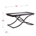 thumbnail image 3 of SEI Furniture Vogue Tempered Glass Top Coffee Table, Black, Copper Distressed, 3 of 5