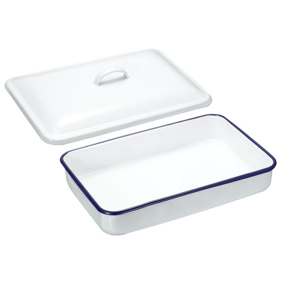 Uxcell Butcher Tray Palette 12" x 8" x 2" Metal Triple Enamel Coated Rectangular Tray Artist Painter Painting Tool with Lid for Art Paint Acrylic Watercolor Mixing