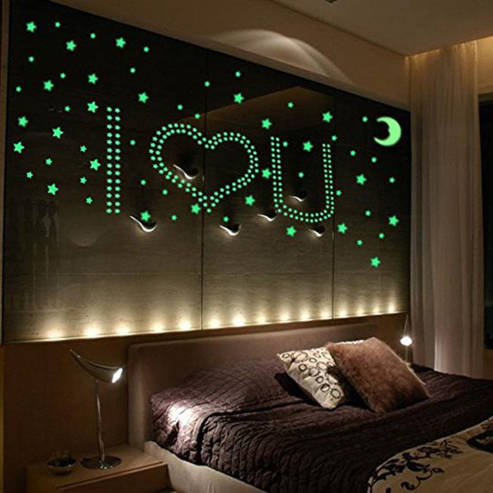 Bedroom Ceiling Wall Fluorescent Stickers Home Decal Glow