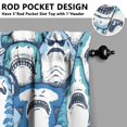 thumbnail image 5 of Kitchen Curtains 36 Inch Short - 3 Panel Set, Shark Whale Dolphin Ocean Theme, Rod Pocket Window Curtain, 100% Polyester for Nautical Farmhouse Kitchen, Easy Wash, 5 of 6