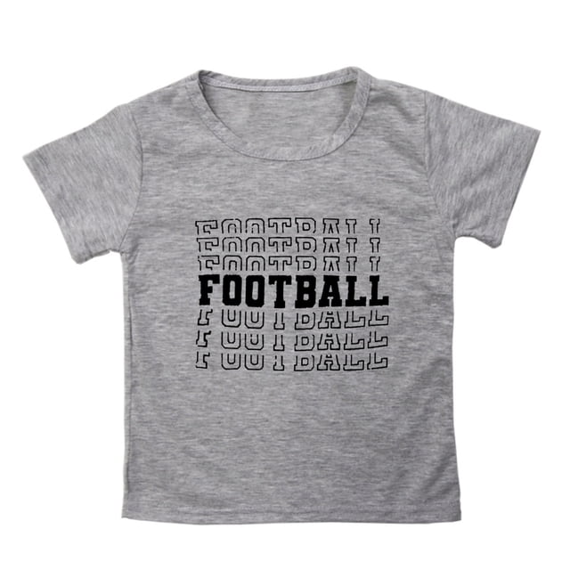 WEIYLL Tshirts Boys Short Sleeve Rugby Football Letter Print Round Neck Fans Gift Gy5 Tees Clothes for 3-4 Years