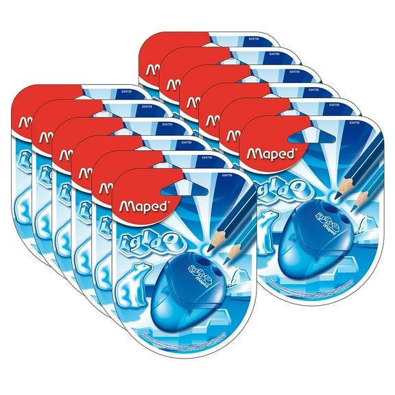 Maped I-Gloo 2 Hole Pencil Sharpener, Pack of 12