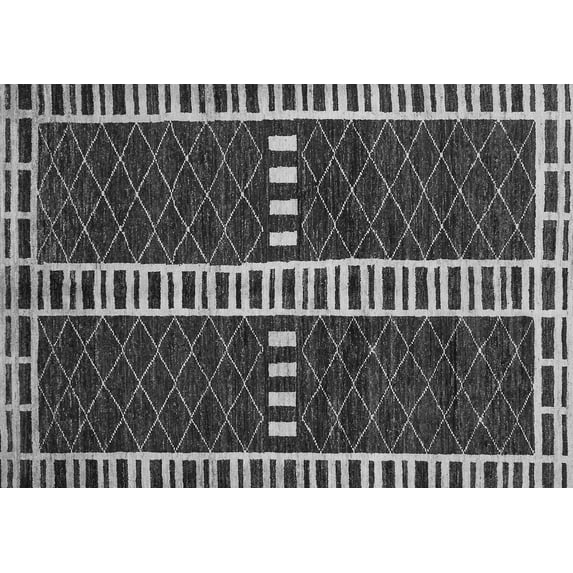 Ahgly Company Indoor Rectangle Abstract Gray Modern Area Rugs, 5' x 8'
