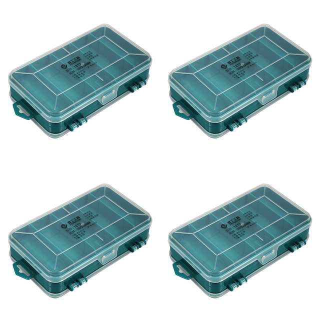 Caja Almacenamiento Piezas Pequeñas Doble Cara Herramientas Plástico para Hardware() Verde