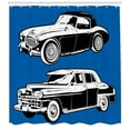 thumbnail image 3 of Ambesonne Cars Shower Curtain, Black and White Vehicle, 69"Wx70"L, Navy Blue Black White, 3 of 3
