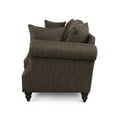 thumbnail image 7 of Noble House Viewland Fabric Pillowback 3 Seater Sofa with Nailhead Trim, Brown and Dark Brown, 7 of 7