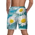 thumbnail image 4 of Uemuo Daisy Flowers Pattern Mens Swim Trunks Quick Dry Board Shorts with Mesh Lining, Stretch Beach Shorts Quick Dry No-Chafing Board Shorts-Small, 4 of 9