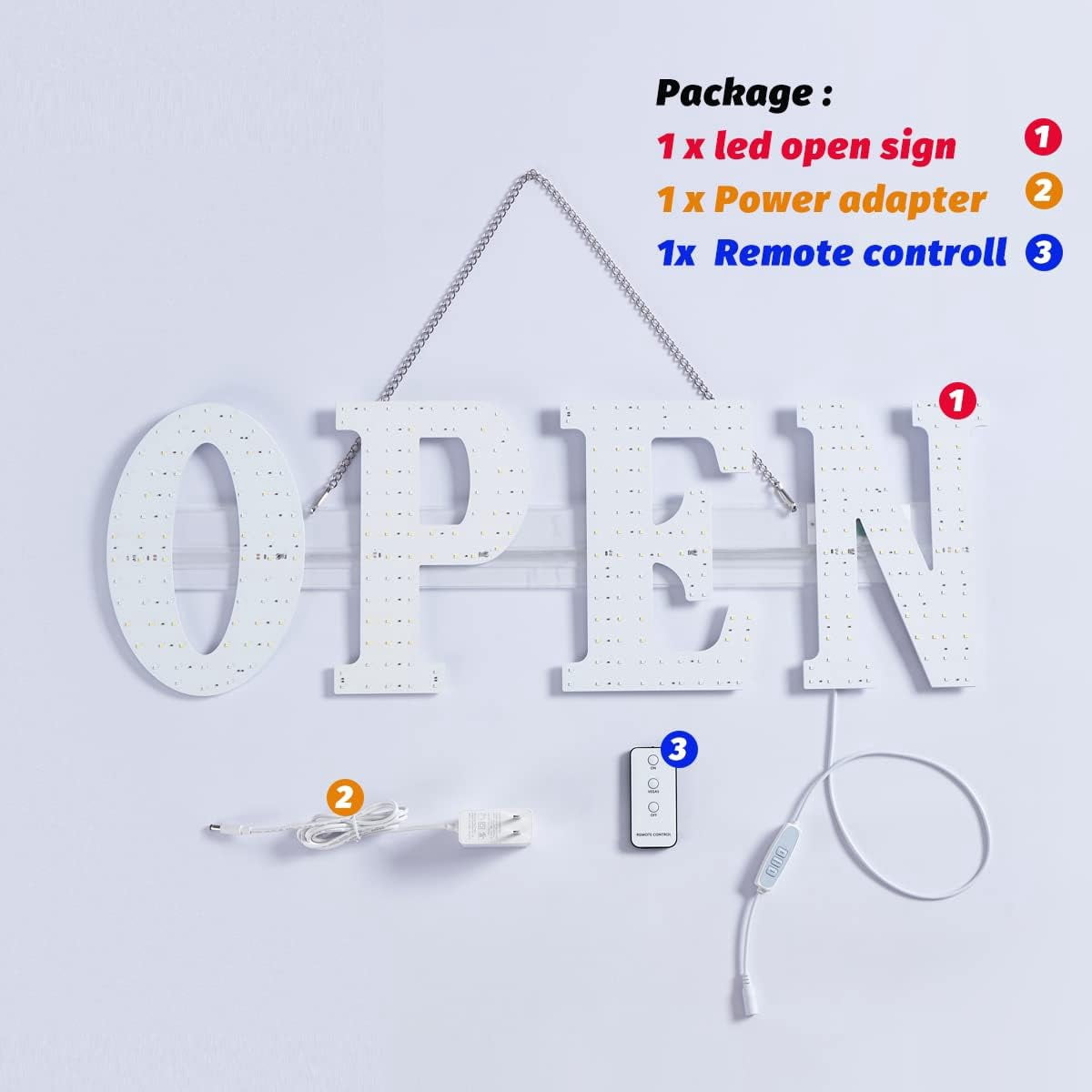 30"x10" LED Open Signs for Business, Ultra Bright Extra Jumbo LED Neon Large Open Sign with Hanging Installation,Open Sign for Stores Bar Hotel Retail Shops Window Salon Restaurant Office
