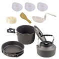 thumbnail image 1 of Juego de utensilios de cocina para acampar al aire libre con olla, y hervidor de agua, senderismo portátil, mochilero negro Sharpla Utensilios de cocina para campamento, 1 of 7