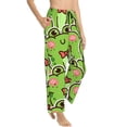 thumbnail image 2 of Naloa Cute Green Frog Print Women’s Ultra-Soft Comfy Pajama Lounge Pants with Pockets & Drawstring, 2 of 8