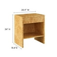 thumbnail image 2 of Maklaine Contemporary 1-Drawer Burl Wood Nightstand With Shelf, 2 of 10
