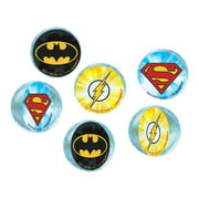 Adventure Filled Justice League Birthday Party Bounce Ball Favours, Multi Colored, Rubber, 45 mm, 6-Piece
