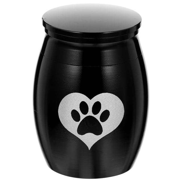 MasteelfCA Lovely Pattern Dog Urn Delicate Cat Urn Stainless Steel Cremation Urn Pet Accessory