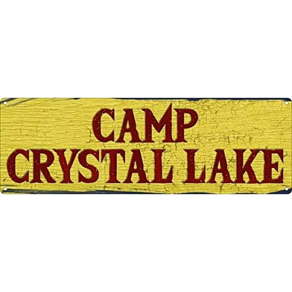 Metal Tin Sign Camp Crystal Lake Bar Shop Bookstore Funny Retro Art Sign 4"x16"