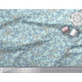 thumbnail image 2 of Soimoi Tissu Crêpe polyester Vert Imprimé Floral " Forget Me Not Bush" 1 Yard 52 Pouces de Large, 2 of 3