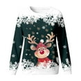 thumbnail image 4 of oqasdz Christmas Girls Sweatshirt Oversized Cartoon Deer Graphic Crew Neck Long Sleeve Sweatshirt Pullover Party Holiday Casual Versatile Daily Wear, 4 of 4