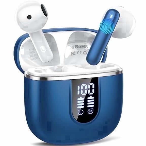 Wireless Earbuds, Bluetooth Ear Buds 5.4 Mini HiFi Stereo with 4 ENC Noise Cancelling Mics Wireless Headphones, 40H in Ear Earphones, USB C, IP7 Waterproof Bluetooth Headphones for Sports, Blue