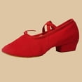 thumbnail image 3 of hengsof Girls Ballet Flats for Big Kids Soft Sole Slip On Dance Shoes with Low Heel Practice Performance Leather Shoes Non Slip Dance Shoes, 3 of 8