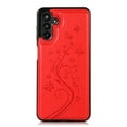 thumbnail image 4 of Allytech Wallet Case for Galaxy S24, Floral Butterfly Embossed Slim Fit Cards Holder Stand Shockproof Anti-Scratch Bumper Wallet Case Cover for Samsung Galaxy S24 FE - Red, 4 of 9