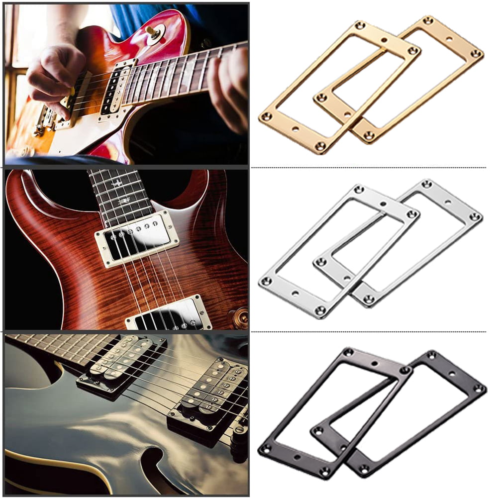 Guitar Pickup Ring Pickup Ring Guitar Pick Holders Flat Metal Humbucker Pickup Frame For Electric Guitar/Bass 2pcs Golden Professional 