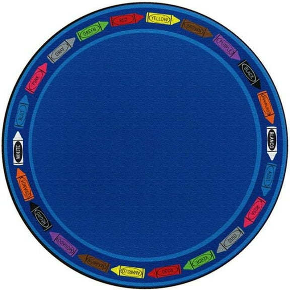 Flagship Carpets FE403-71A Round Crayones De Colores Carpet, 12 ft. Round - 22 Seats
