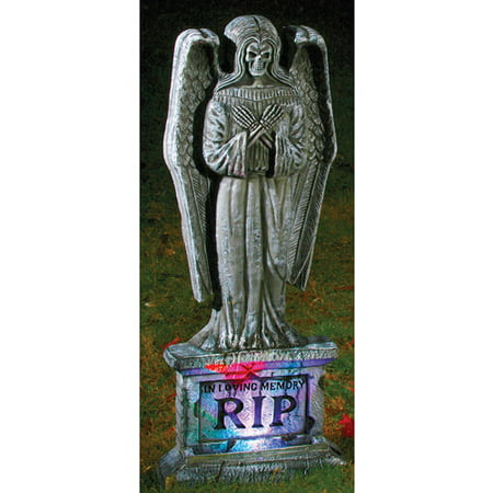 Lite Up Gothic Angel Tombstone Halloween Decoration