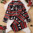 thumbnail image 5 of Parent-Child Outfit Christmas Pajama Mom & Kid Silk Loungewear Sleep Wear Cartoon Pattern Woman and Kids, 5 of 6