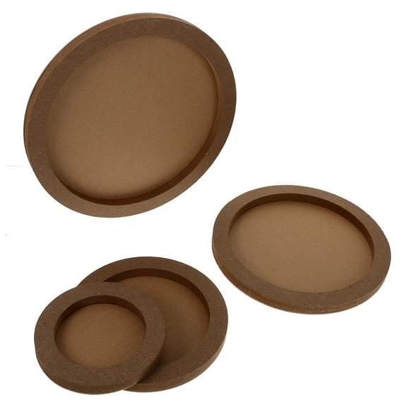 ifundom Craft Photo Frames Round Picture Frame Wood 4Pcs