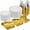 Gold, variant on 150 Pieces Silver Disposable Plates for 25 Guests, Plastic Party, Wedding, Dinnerware Set of Dinner Plates, Salad Spoons, Forks, Knives, Cups