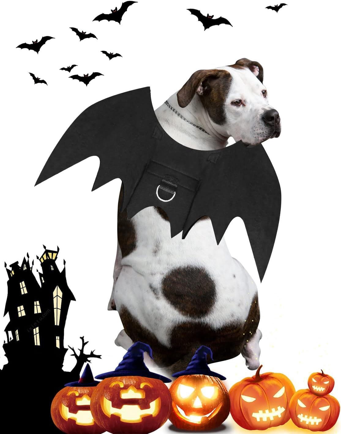 Pet Bat Wing Costume with Adjustable Velcro Straps for Dogs and Cats Halloween Party Cosplay
