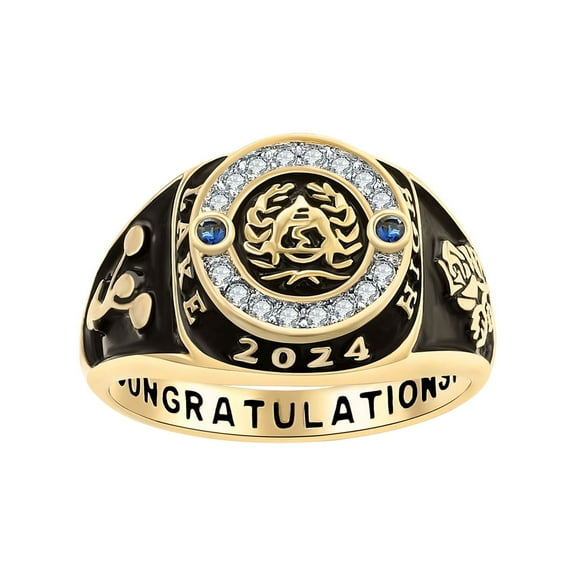 Order Now for 2025 Graduation, Freestyle Women's CZ Multiple Graphics Birthstone Class Ring, Personalized, High School or College