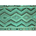 thumbnail image 1 of Ahgly Company Machine Washable Indoor Rectangle Southwestern Turquoise Blue Country Area Rugs, 4' x 6', 1 of 4