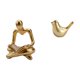 thumbnail image 1 of Figura decorativa abstracta dorada de un pájaro pensador, ideal para la sala de estar moderna, la oficina, el escritorio, la repisa de o c, 1 of 8