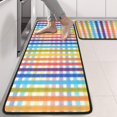 thumbnail image 2 of Kitchen Rugs Sets Of 2,Colorful Striped Checkered Pattern Anti Fatigue Kitchen Mat Rugs Non Slip Washable,Decorative Kitchen Floor Mats for Kitchen,Sink,Laundry,17"x47"+17"x47", 2 of 5