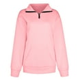thumbnail image 6 of Womens Sweatshirt Quarter Zip Lightweight Pullover Sweatshirts Solid Color Long Sleeve Casual Tops Graphic Hoodies, 6 of 8