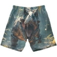 thumbnail image 2 of joogoo Kids Boys Swim Trunks A Dinosaur in Forest Beach Board Shorts Drawstring Swimsuit Kid Teen M, 2 of 6