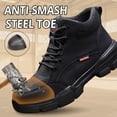 thumbnail image 2 of LAoutun Work Boots for Men Lightweight Steel Toe Shoes Comfortable Construction Work Shoes Black, 2 of 6