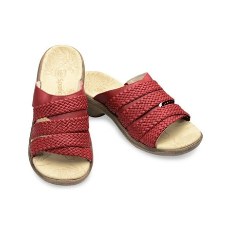 New Spenco Virginia Total Arch Support Orthotic Slip On Slide Sandals Red