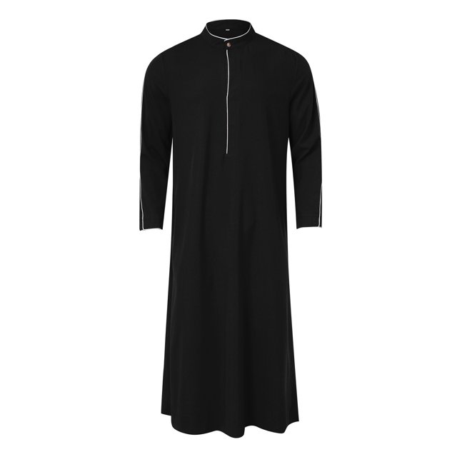 XDZJLR Mens T Shirts Arabia Casual Long Sleeve Pocket Loose Robe Muslim Robe Shirts for Men