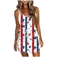 thumbnail image 2 of Nmnitkp Summer Dresses for Women 2026 Independence Day Print Casual Fashion Comfy Regular Print Camis Sleeveless V-Neck Dress Blue,2XL, 2 of 4