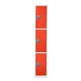 thumbnail image 3 of AdirOffice 72" Steel Large Metal Storage Locker for School & Office With 3 Doors, Red, 3 of 7