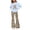Blue, variant on Girls Two Piece Sets Leopard Print Fashion Outfits Crew Neck Bow Long Sleeve Sweatshirt and Flare Pants Set for Kids Teen 5-15 Years