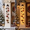 thumbnail image 4 of Clearance Christmas Decor Glowing Christmas Door Hanger Rustic Quilted Fabric Wreath, Merrycascade Light-Up Christmas Decoration, 6 Festive Light Designs, Vertical Display, 4 of 8