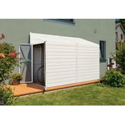 Yardsaver® 4 X 10 Ft Steel Storage Shed Pent Roof Eggshell